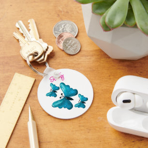 Custom and personalised butterfly key ring