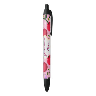 Custom and personalised cherry butterfly gift blue ink pen