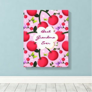Custom and personalised cherry butterfly gift  canvas print