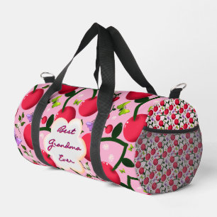 Custom and personalised cherry butterfly gift  duffle bag