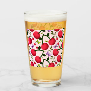 Custom and personalised cherry butterfly gift glass