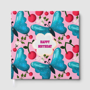 Custom and personalised cherry butterfly gift   guest book