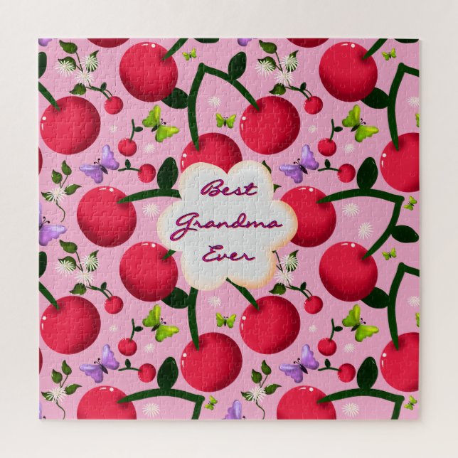 Custom and personalised cherry butterfly gift  jigsaw puzzle (Vertical)