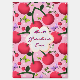 Custom and personalised cherry butterfly gift  magnet