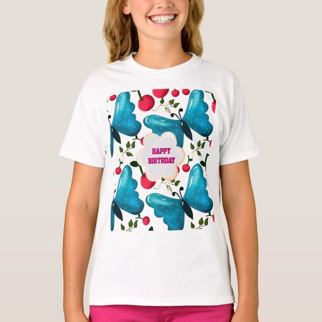 Custom and personalised cherry butterfly gift   T-Shirt (Front)