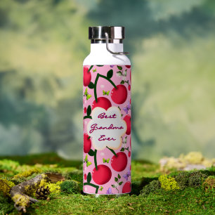 Custom and personalised cherry butterfly gift  water bottle