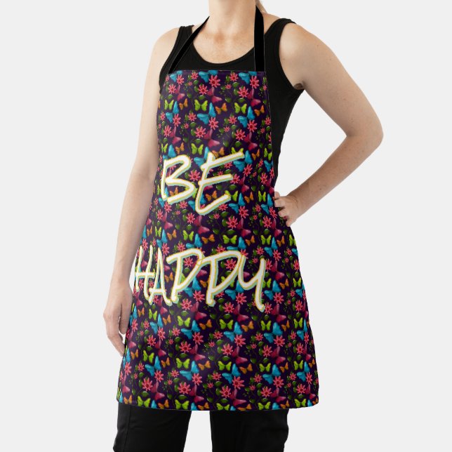 Custom and personalised Colourful Butterfly  Apron (Insitu)