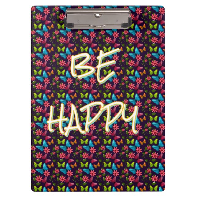 Custom and personalised Colourful Butterfly  Clipboard (Front)