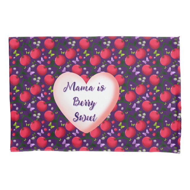 Custom and personalised Cute Cherry Butterfly  Pillowcase (Front)