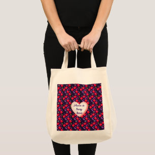 Custom and personalised Cute Cherry Butterfly Tote Bag