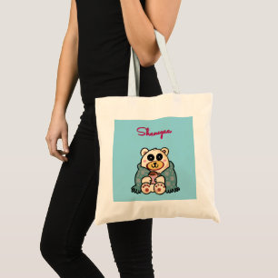Custom and personalised cute polar bear tote bag