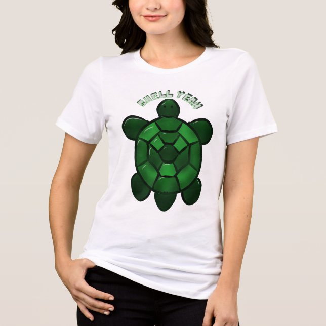 Custom and personalised Cute Turtle  Tri-Blend Shirt (Front)