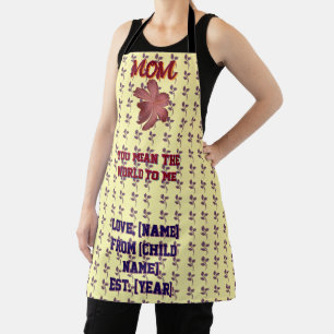 Custom and personalised family quote gift  apron