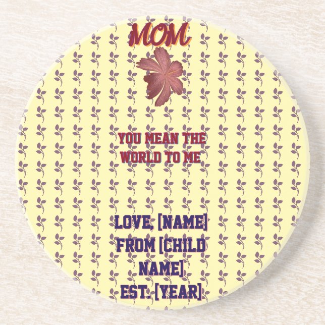Custom and personalised family quote gift  coaster (Front)