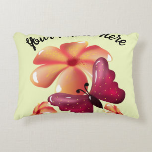 Custom and personalised floral Butterfly Decorative Cushion
