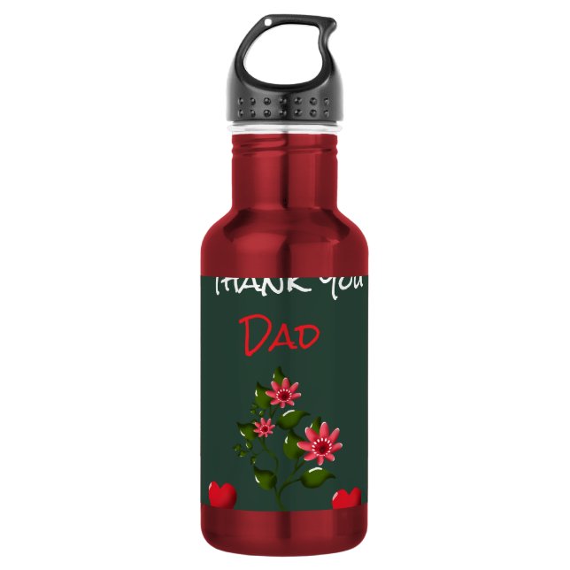 Custom and personalised floral gift  532 ml water bottle (Front)