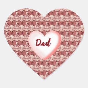 Custom and personalised floral gift for Father Heart Sticker