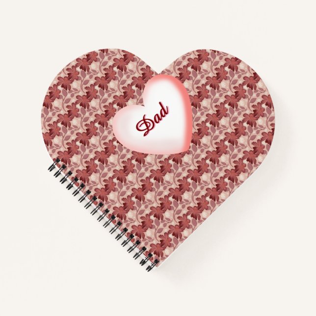 Custom and personalised floral gift for Father  Notebook (Front)