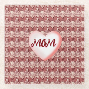 Custom and personalised floral gift for Mum Glass Coaster