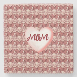 Custom and personalised floral gift for Mum Stone Coaster