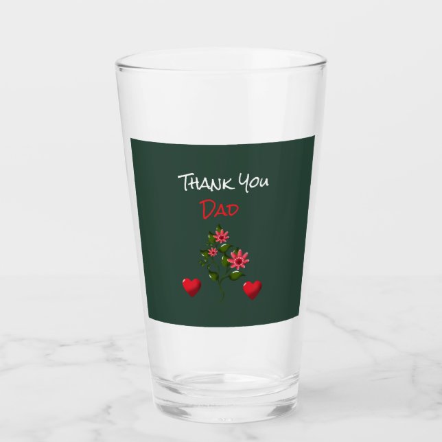 Custom and personalised floral gift  glass (Front)