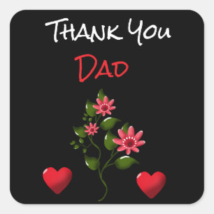 Custom and personalised floral gift square sticker