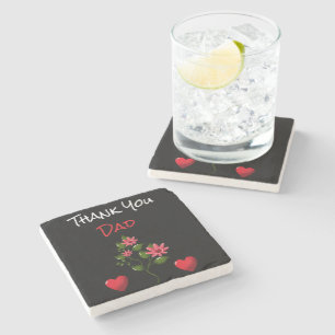 Custom and personalised floral gift stone coaster