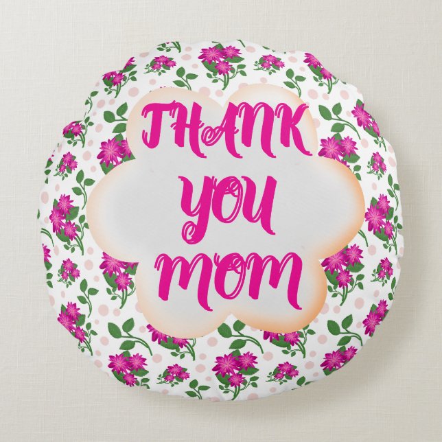 Custom and personalised floral pattern  round cushion (Front)