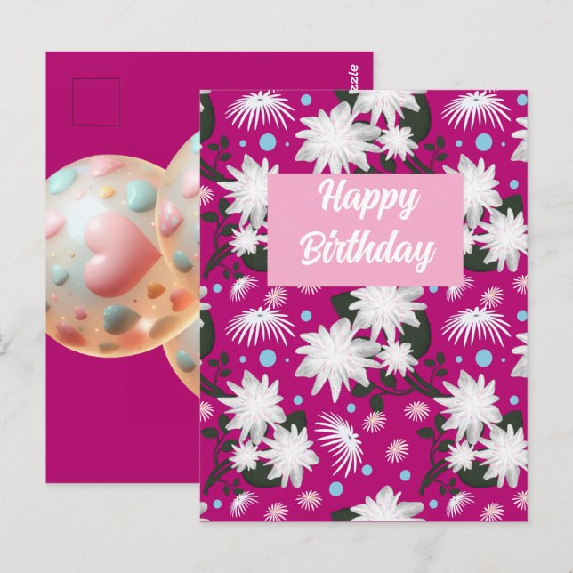 Custom and personalised Happy Birthday greetings  Postcard (Front/Back)
