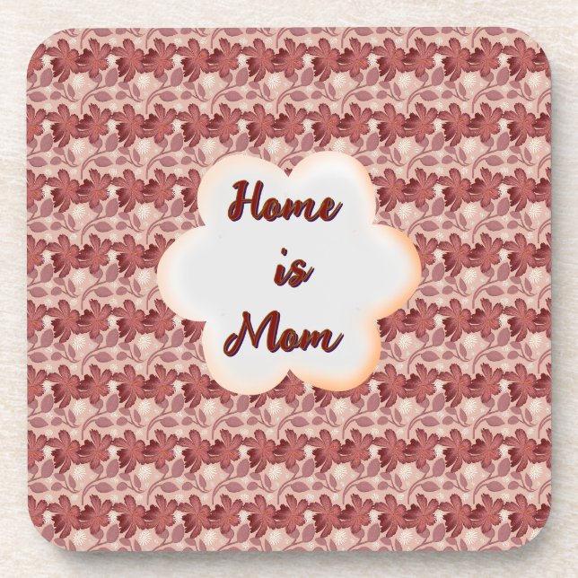 Custom and personalised mother's day floral gift  coaster (Front)