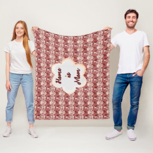 Custom and personalised mother's day floral gift  fleece blanket