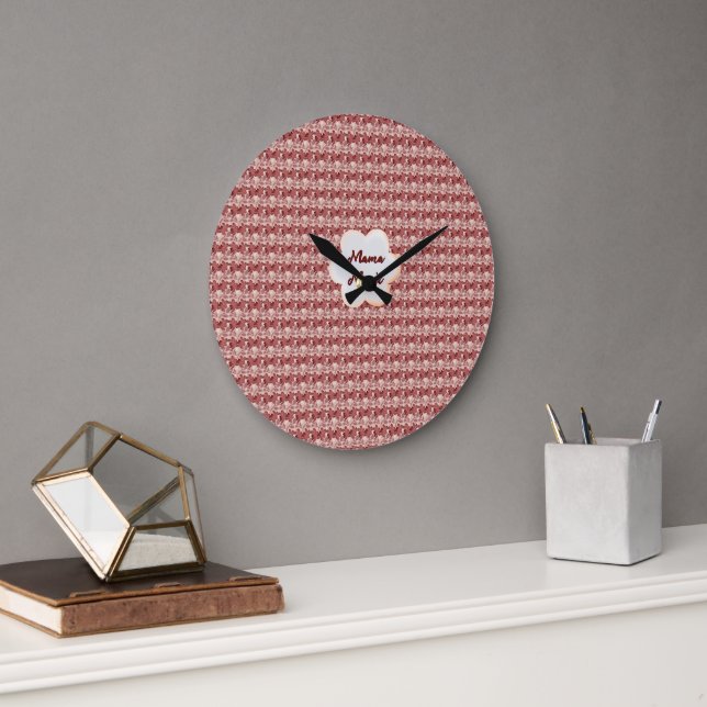 Custom and personalised mother's day floral gift large clock (Office)