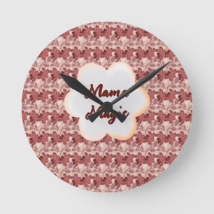 Custom and personalised mother's day floral gift round clock