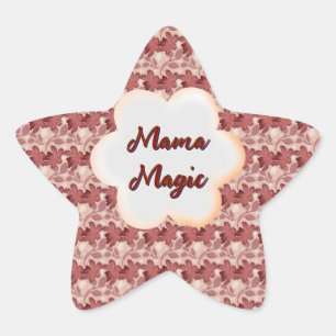 Custom and personalised mother's day floral gift star sticker
