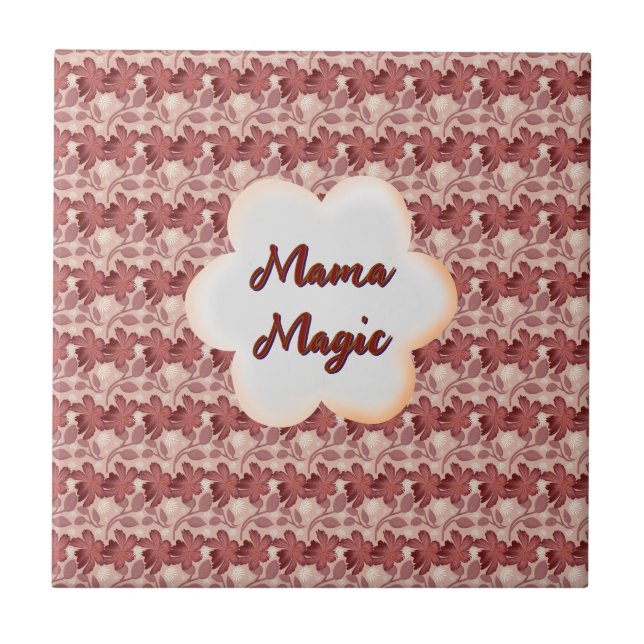 Custom and personalised mother's day floral gift tile (Front)