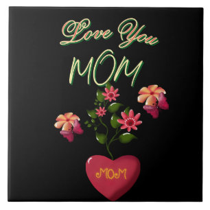 Custom and Personalised Mother's Day Floral gift  Tile