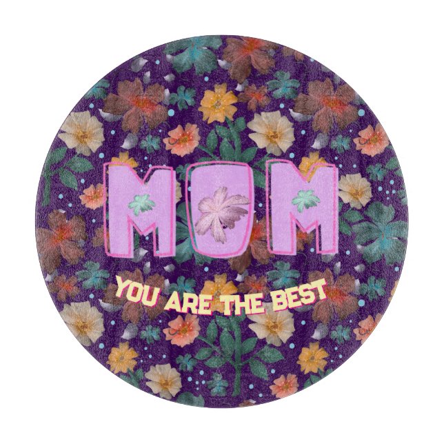 Custom and personalised mother's day gift  lumbar cutting board (Front)