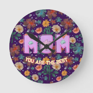 Custom and personalised mother's day gift  lumbar round clock