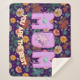 Custom and personalised mother's day gift  lumbar sherpa blanket