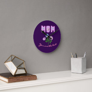 Custom and personalised mother's day gift round clock