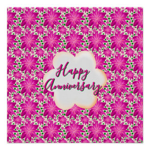 Custom and personalised pink floral  poster