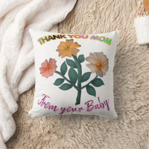 Custom and personalised Thank You Mum Watercolor Cushion