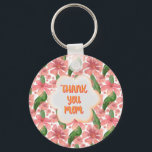 Custom and personalised Thank You Mum Watercolor Key Ring<br><div class="desc">A soft and elegant design featuring three pastel watercolor flowers paired with the heartfelt message “Thank You Mum.” Perfect for Mother’s Day,  birthdays,  or everyday appreciation,  this gentle floral artwork brings warmth,  love,  and gratitude to any product.</div>