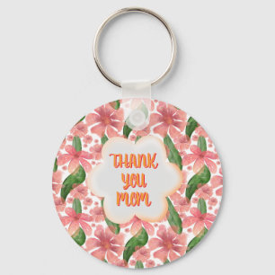 Custom and personalised Thank You Mum Watercolor Key Ring
