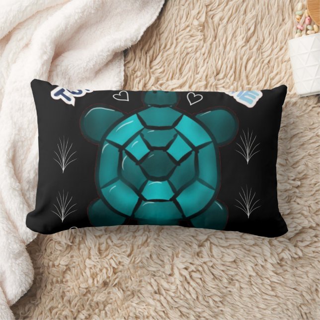 Custom and personalised turtle lover gift  lumbar cushion (Blanket)
