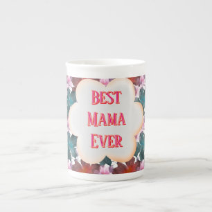 Custom and personalised watercolor floral  bone china mug