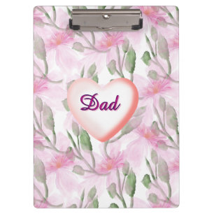 Custom and Personalised  watercolor floral gift  Clipboard