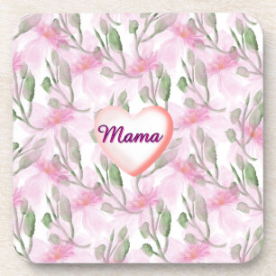 Custom and Personalised watercolor floral gift Coaster