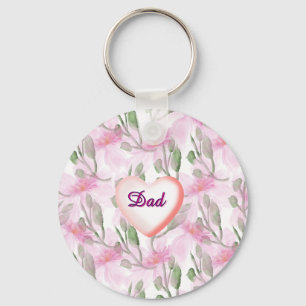 Custom and Personalised watercolor floral gift Key Ring