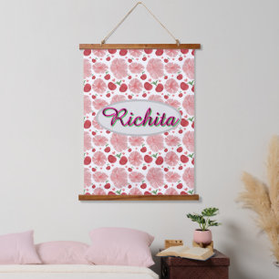 Custom and Personalised watercolor floral Hanging Tapestry
